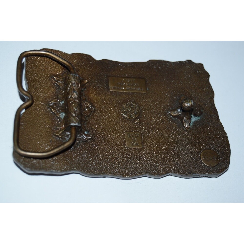 Nice Vintage 1977 Large Pheasant Bird Hunter Heavy Brass Tone Belt Buckle Rare - Picture 3 of 5